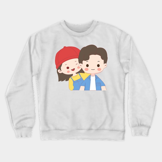 cute cartoon couple Crewneck Sweatshirt by BINTSTUDIO